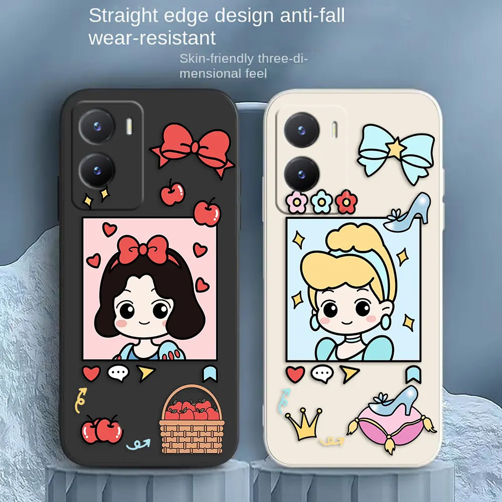 Princess Cinderella Snow White Phone Case For VIVO Z1 Y20 Y21 Y22S Y31 Y55 Y35 Y51 Y51S Y53S Y72 Y75 Y76 Y77 Y81 Y85 Y93 Case