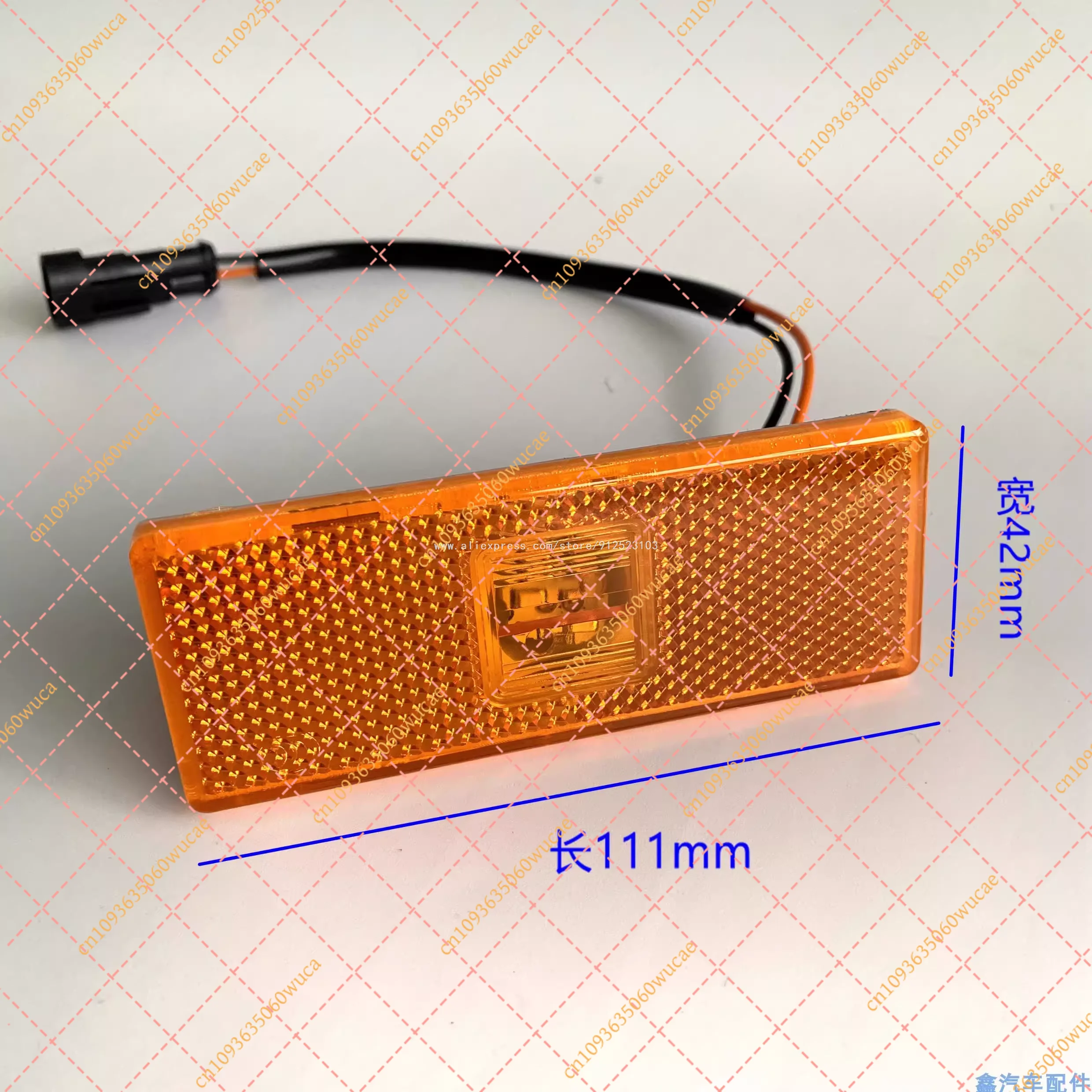 WG-3.110 LED Side Marker Light - 24V Rectangular Luggage Compartment Lamp for Bus, Coach & Minibus (White/Yellow)