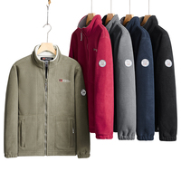 Fleece Jacket Men 2024 New Autumn Winter Jacket Polar Fleece Cardigan Warm Standing Collar Hoodie Daily Casual Handsome Coat