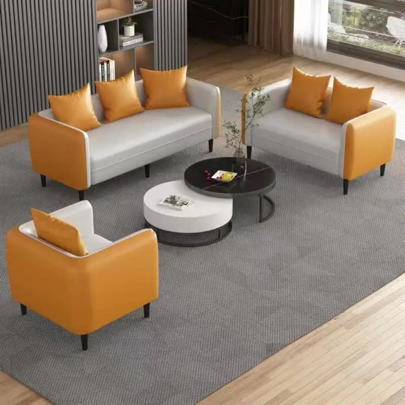 

Sofa living room small apartment billiard hall hotel apartment modern simple leave-in leather sofa