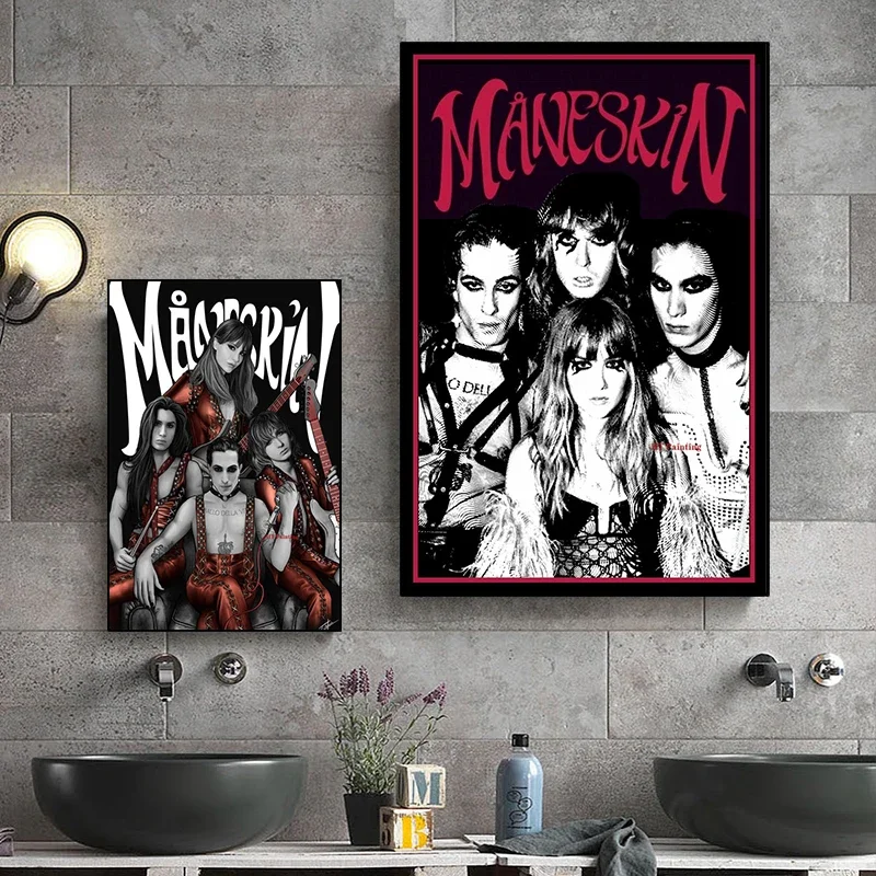 Rock Band Maneskin Rush Music Album Poster Wall Art Pictures Canvas Painting Nordic For Home Room Bar Club Decor Frameless Gift