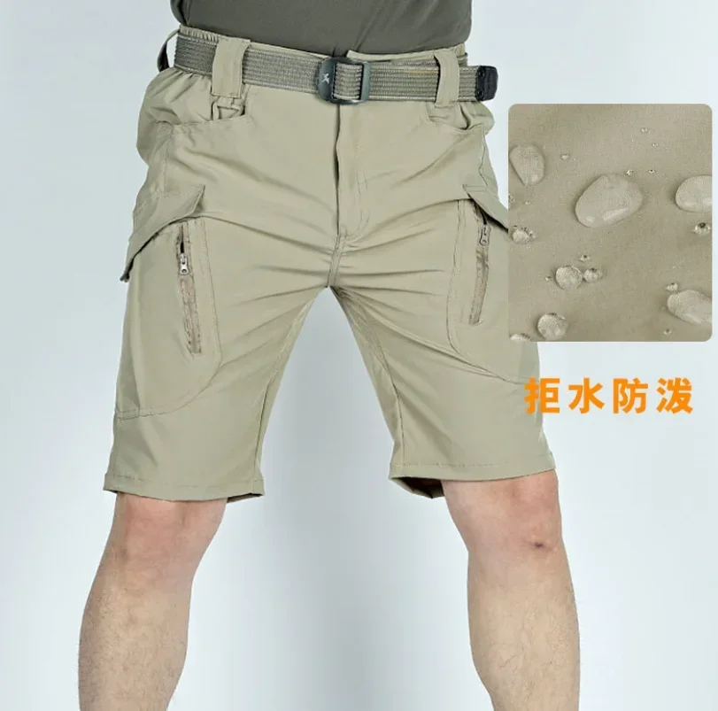 Men's Outdoor Quick Dry Lightweight Stretchy Shorts for Hiking Tactical Camping Travel Casual Summer Shorts with Multi Pockets