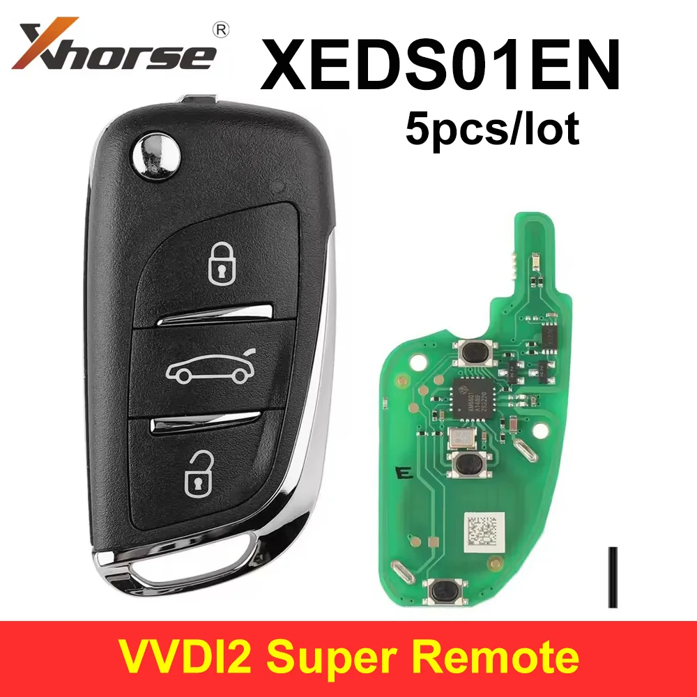 5pcs/lot Xhorse VVDI2 XEDS01EN Super Remote Key For DS Style 3 Buttons with Built-in Super Chip English Version