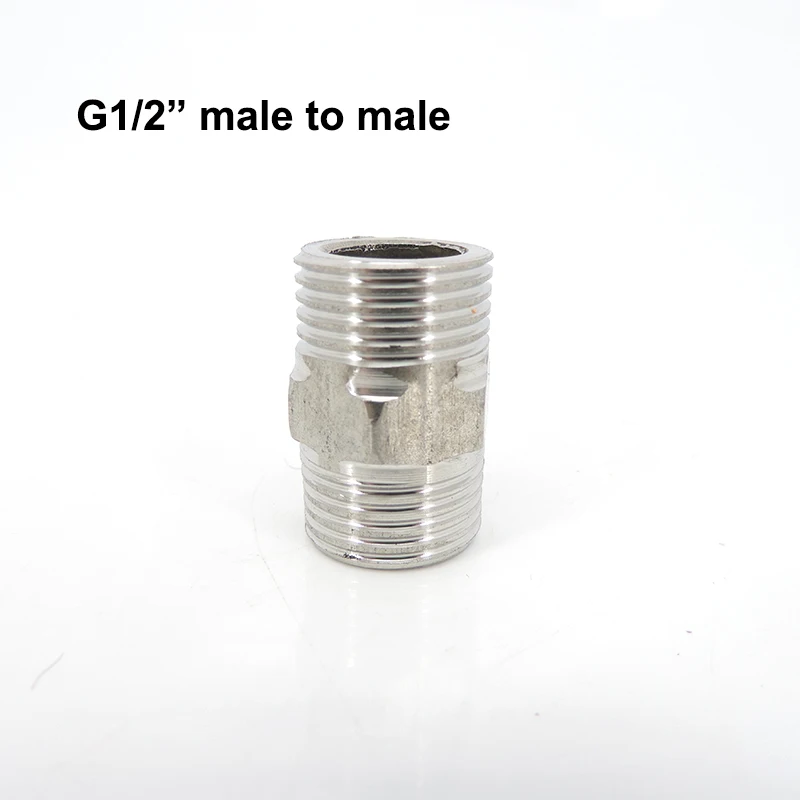 

G1/2" 20mm male to male Thread Tee Type Plumbing Fittings 201 Stainless Steel Butt Joint water hose pipe connector 19.5mm Silver