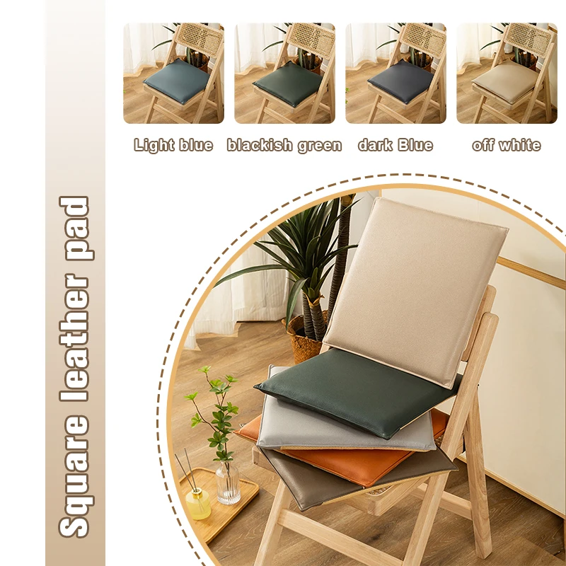 Memory Foam Chair Seat Cushion Non Slip Rubber Back Waterproof Chair Padding with Elastic Bands for Home Office Outdoor Seats