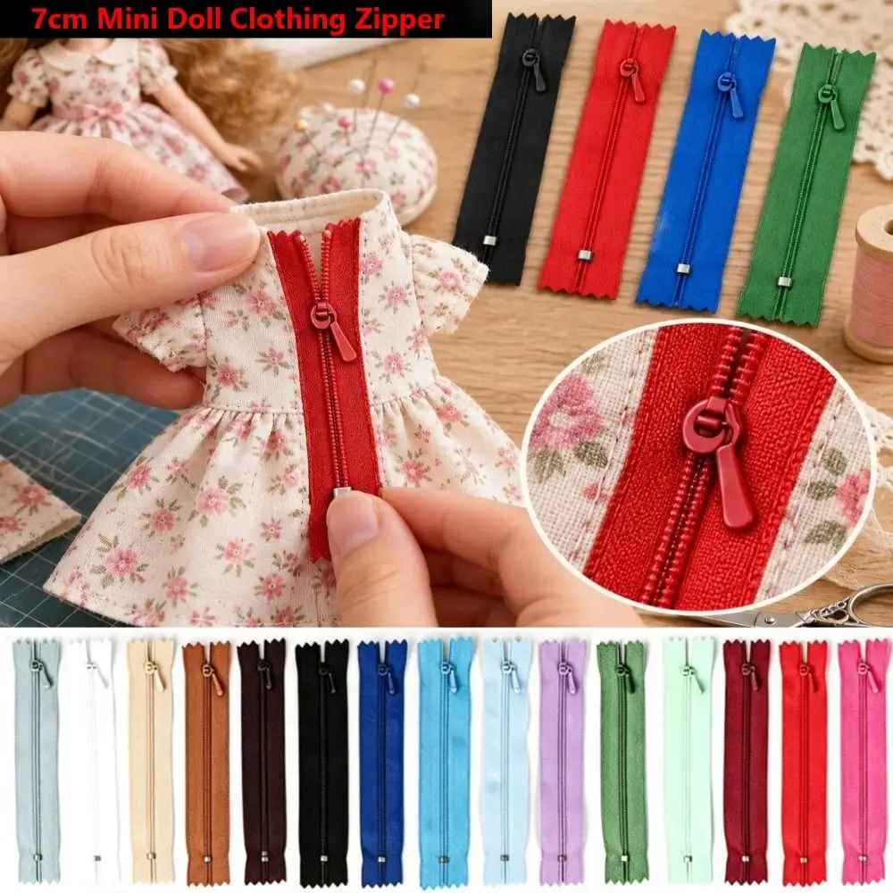 5pcs/set 7cm Mini Zipper Multicolors Eco-friendly Doll Clothing Zipper DIY Handmade Sewing Scrapbooking