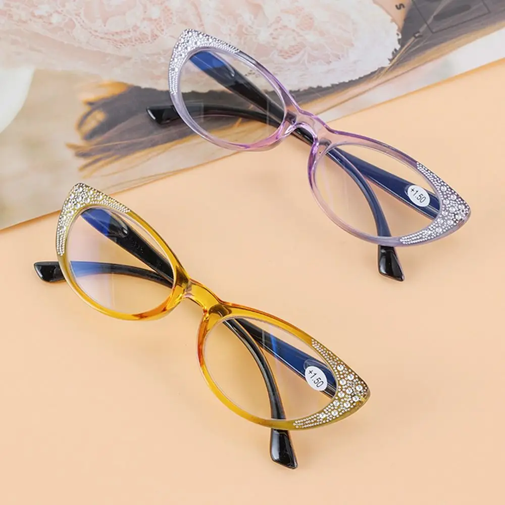 

Comfortable Eye Protection Anti-Blue Light Diamond Eyeglasses Ultra Light Frame Reading Glasses Presbyopic Eyewear