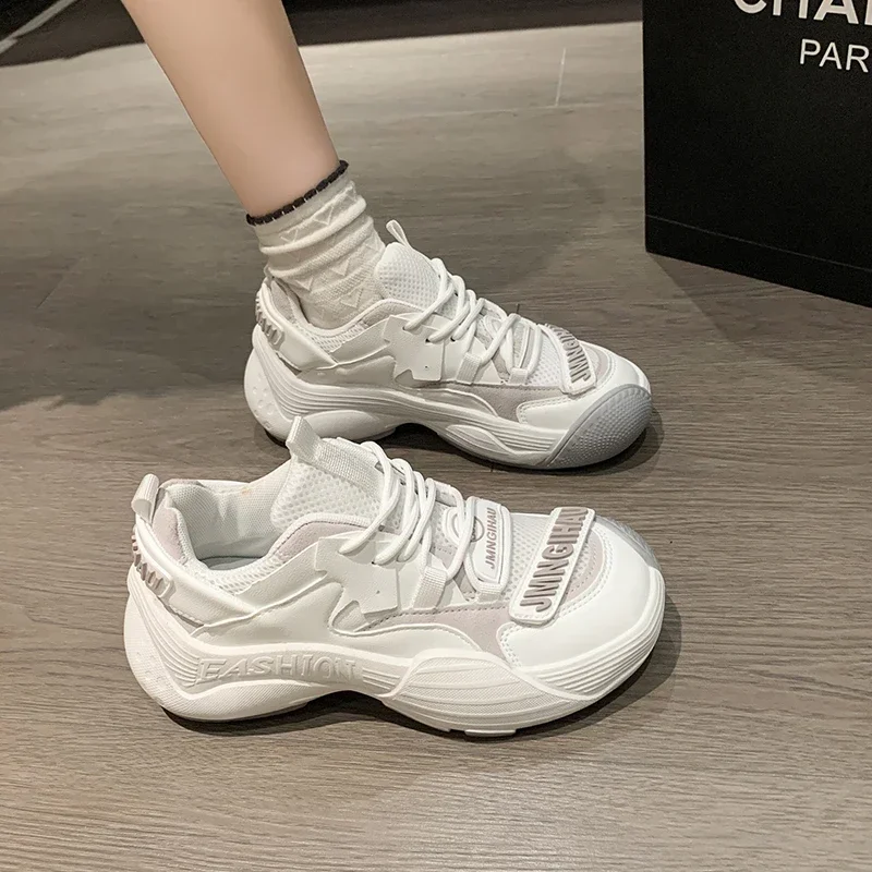 2024 Brand Women’s Thick Bottom Ugly Cute Walking Shoes Spring Autumn Breathable Mesh Sports Outdoor Jogging Sneakers Footwear