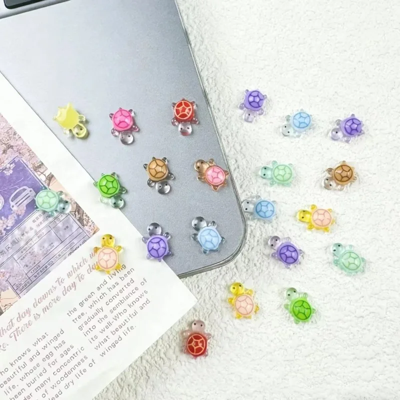 Mini Resin Turtles Night Glow Turtle Figurines Multi-Function Glow in The Night Turtle Miniatures for Micro Landscaping 10pcs image 4