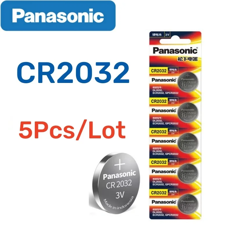5Pcs Original Panasonic CR2032 CR2025 CR2016 CR1632 CR2450 3V Lithium Button Cell For Watch Car Key Calculator