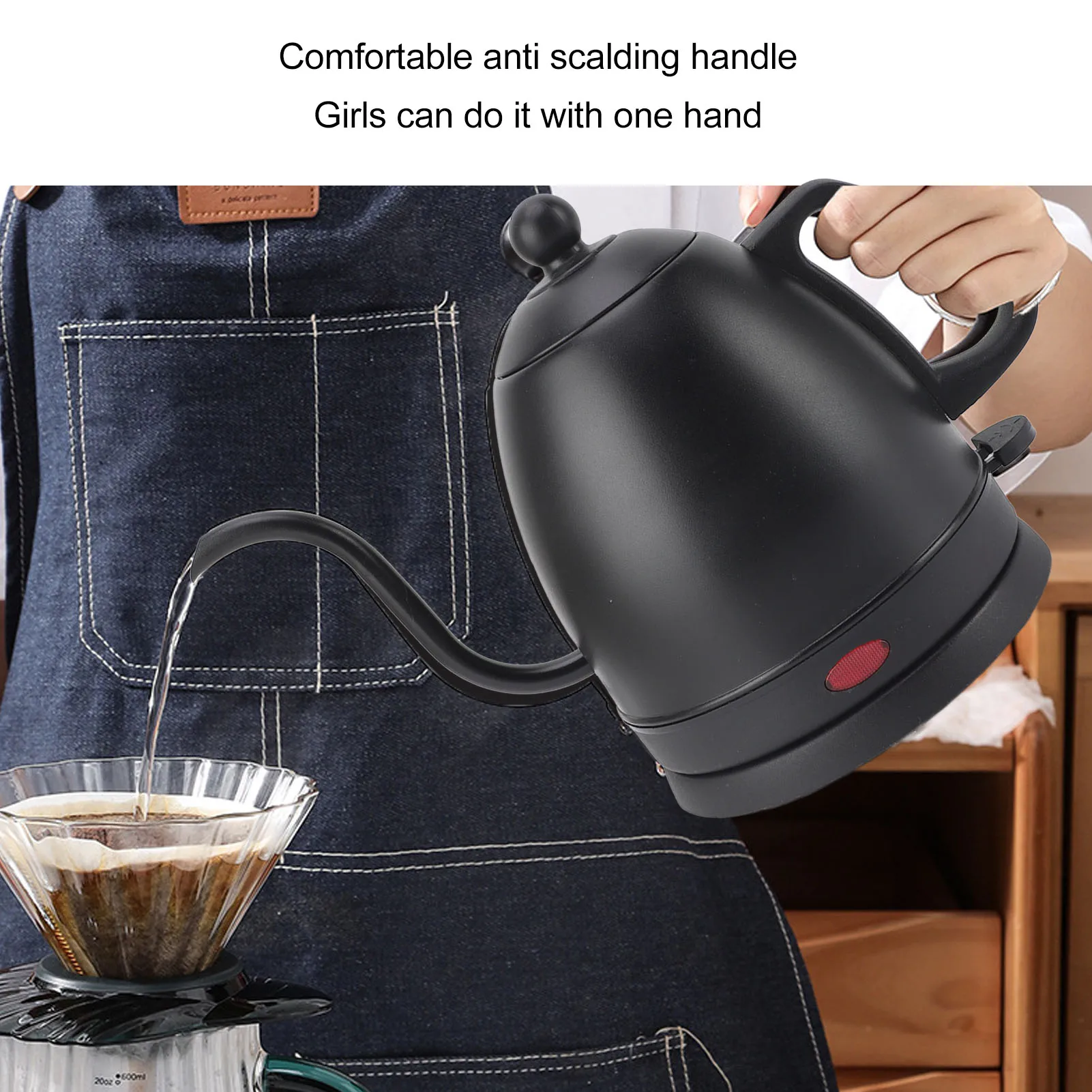 Электрический чайник на гибкой стойке, 800 мл, 1000 Вт, быстрый нагрев, нержавеющая сталь 304, для дома, чая, кофе