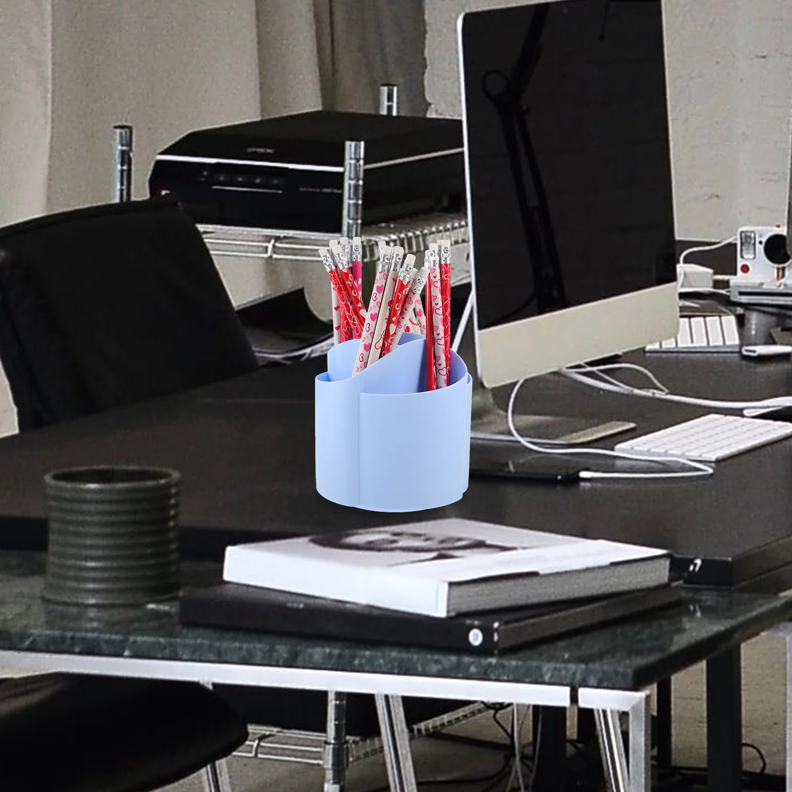 Desk Pen Holder Rotating Brush Organizer 360 Degree Rotation Multi-Function Office Pencil Organizer Wear-Resistant