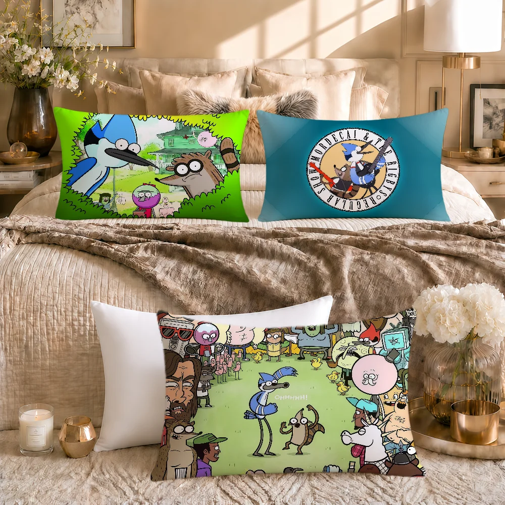 Cartoon TV R-Regular Show Rigby Mordecai Soft Rectangle Pillowcover Home Sofa Living Room Decor Dorm Bed Hogar Pillowcase Gift