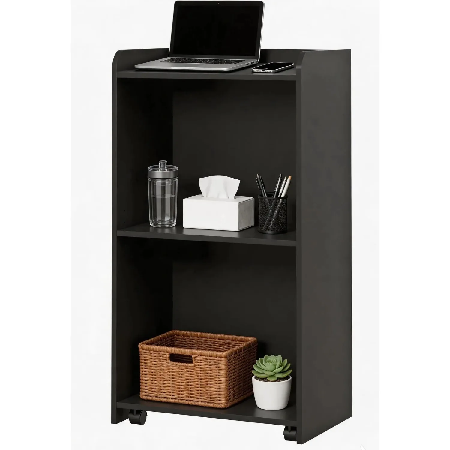 Reception Desk with Counter, Front Desk Checkout Counter Small Reception Desk with Adjustable Shelf, Retail Counter for