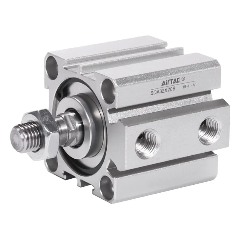 AIRTAC Original SDA B Pneumatic Compact Cylinder Male Thread Bore 20 25 32 40 50 63 80 100mm Stroke 5 10 20 25 30 40 45 50 100mm