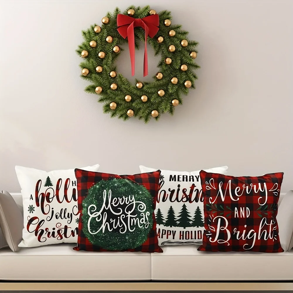 Xmas Cushion Covers Sofa Pillow Covers Living Room Bedroom Decor Covers No Insert Double Sided Print Home Decor Party Decor
