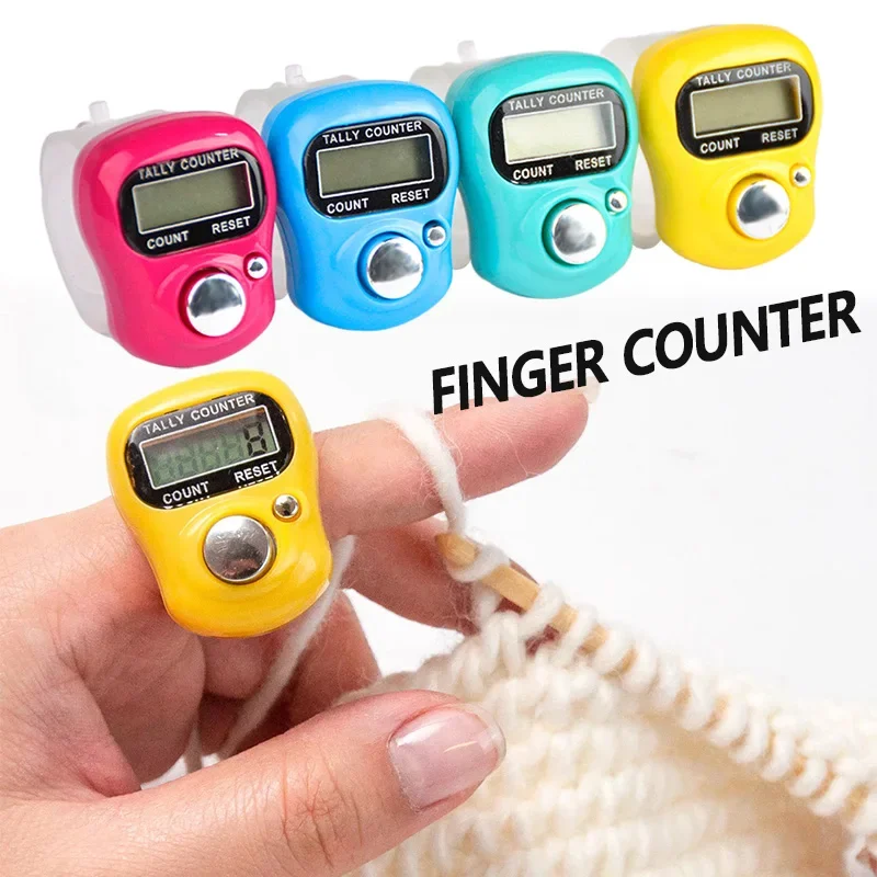 2PCS Mini Electronic Finger Counter Hand Tally Clicker Counter Ring Digital Counters Knitting Row Counter Stroke Contador