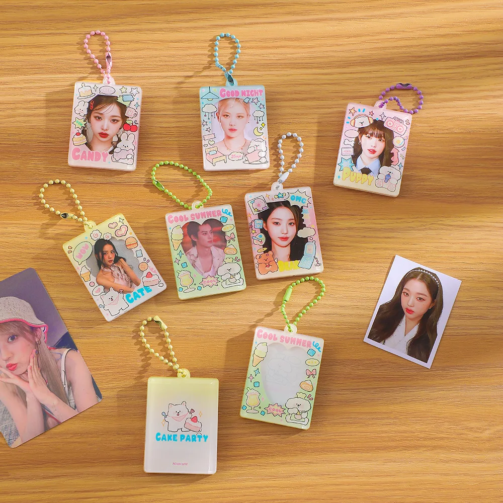 1/2inch Kawaii cards Holder Acrylic Photo Frame Pendant For Lover Friends Gift Photocards Cover