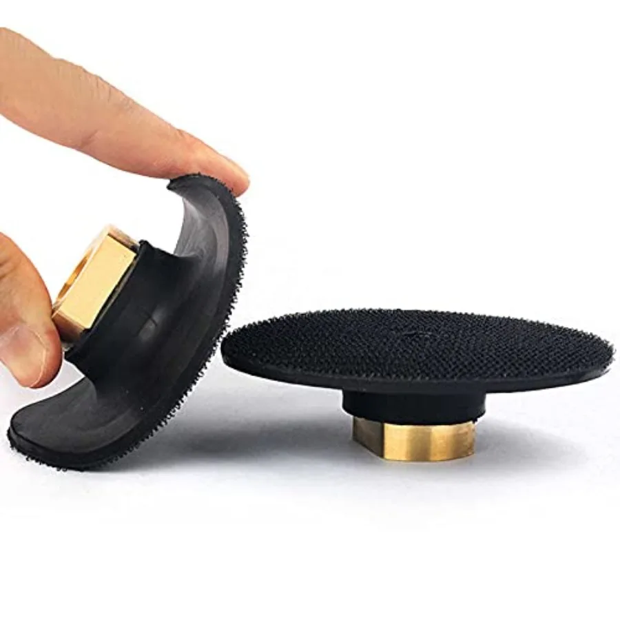 

4 Inch Polishing Backing Pad Flexible Rubber Backer for Diamond Polishing Pad Holder Hook and Loop Connector 5/8"-11 Thread