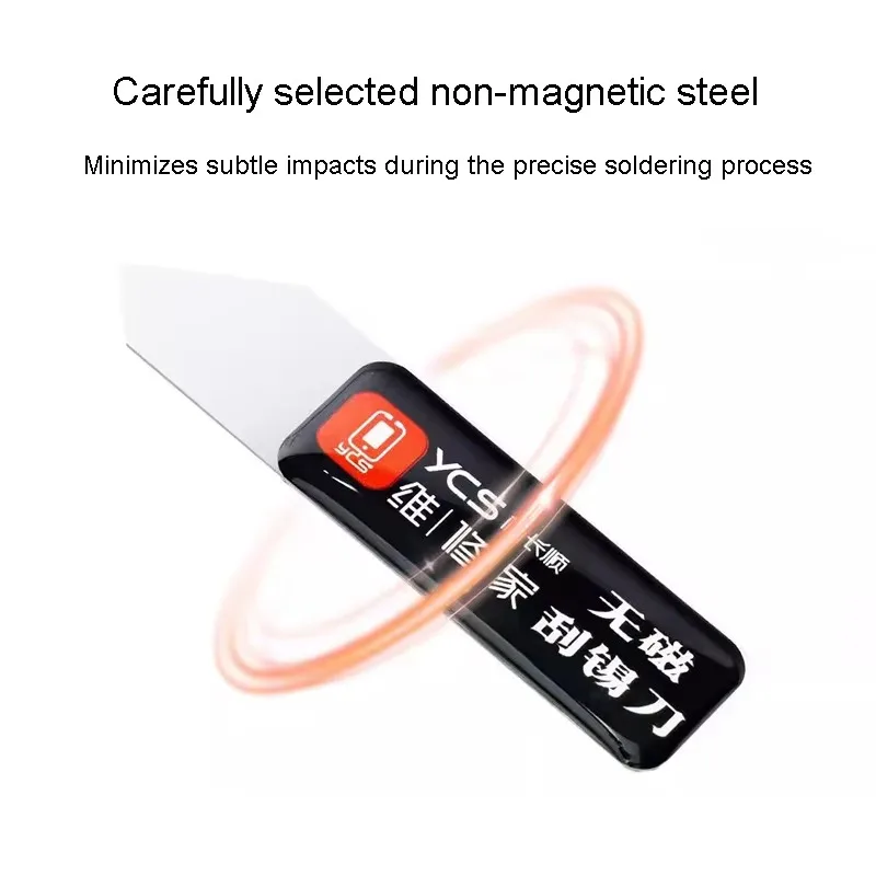 YCS Non-Magnetic Scraping Knife 0.4MM High Toughness Anti-Corrosion Metal/Plastic Surface Cleaner for Electronics Repair
