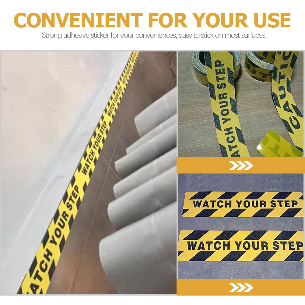 2 Pcs Stairs Anti-Slip Tape Caution Warning Sticker Stickers The Sign Wet Floor Decals Slippery When Pvc