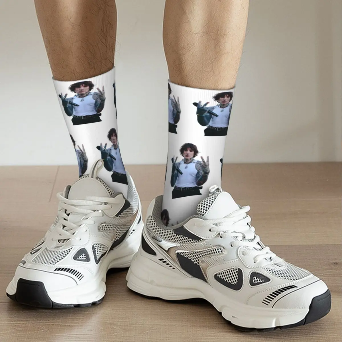 Cool Cool Oliver Sykes 90s Theme Warm Crew Socks Merch Spring Autumn Winter Bmth Music Band Soft Middle Tube Socks Breathable