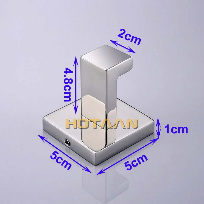 Квадратный настенный крючок из нержавеющей стали SUS 304, гибкий роскошный зеркальный полированный крючок для полотенец, вешалка для полотенец, халат, пальто, шляпа, дверная вешалка