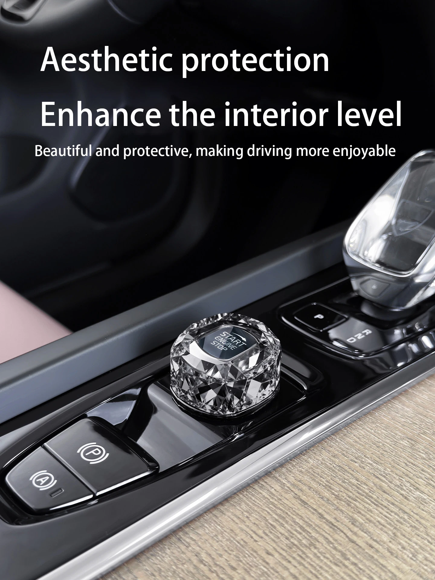 One-button Start Crystal Knob Cover For Volvo XC60/S90/XC90/S60/V60/V90 Car Interior Starter Button Cover decoration Accessories