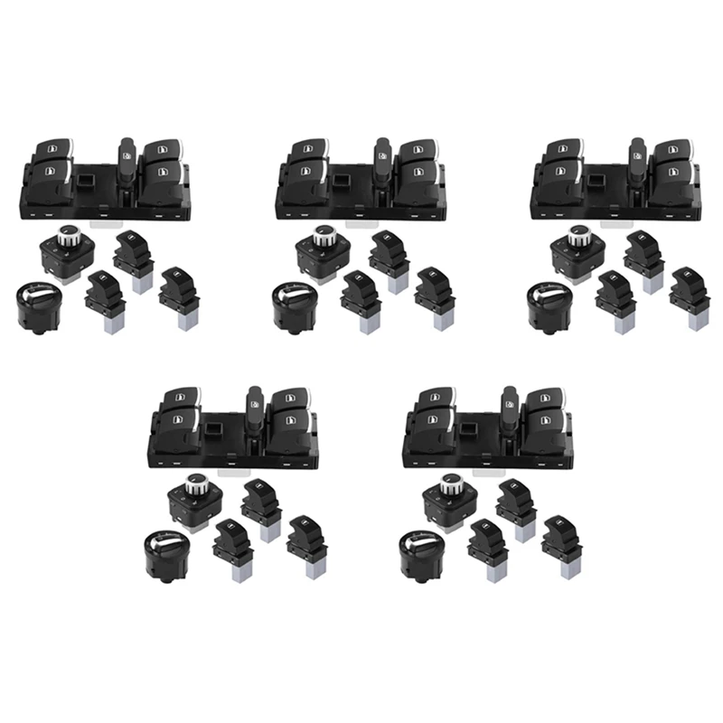 30Pcs Window Mirror Headlight Switch Set 5ND 959 565A 5ND 959 5ND941431B For VW Golf MK5 6 Jetta MK5 Passat B6 Tiguan