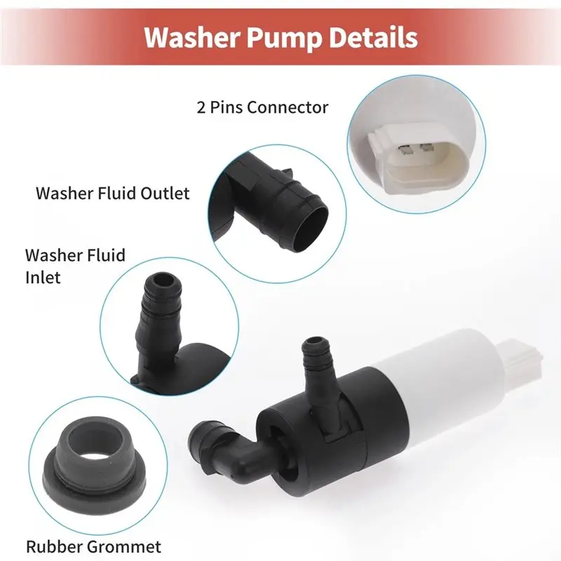 【Price Drop !!】 Windshield Washer Fluid Pump DMC500020 W/Grommet For Land Rover LR3 2005-2009 Replacement Part