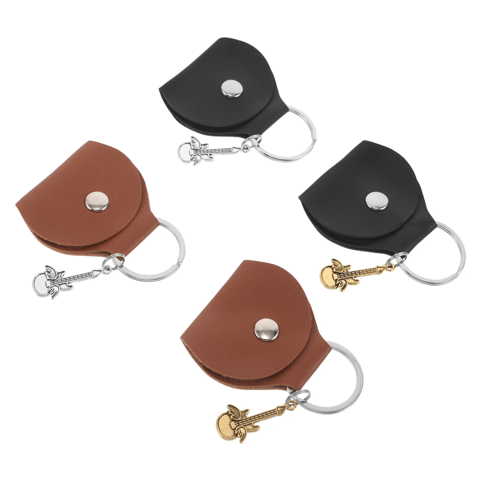 

4Pcs Guitar Wallet Elegant Key Fob Wing Design PU Material Secure Storage for Picks Onstage and Home Guitar Pouch