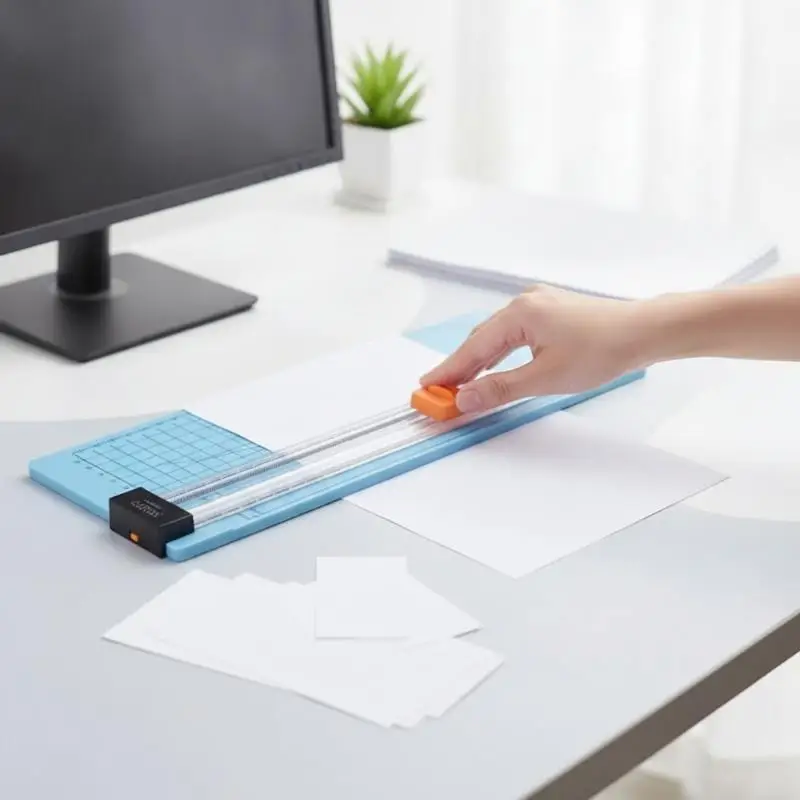 Double Sided A4 Paper Cutter Small Safe Precision Trimmer for School Student DIY Scrapbooking Photo Cutting Use