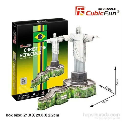 Cubic Fun 3D 22 Stuk Redder Jezus Puzzel (Brazilië)