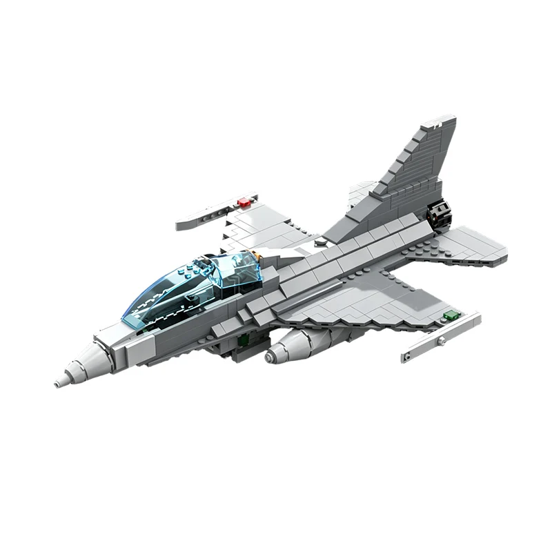F‑16D Military Fighter Jet Model MOC Building Bricks War Equipment Style Modular Technology Gifts Holiday Assemble Toys Suit