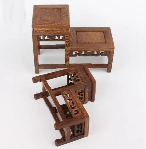 Chiński drewniany stojak na miski na ryby Bonsai czajniczek kamienny wazon stojak na kwiaty podstawa Home Decor