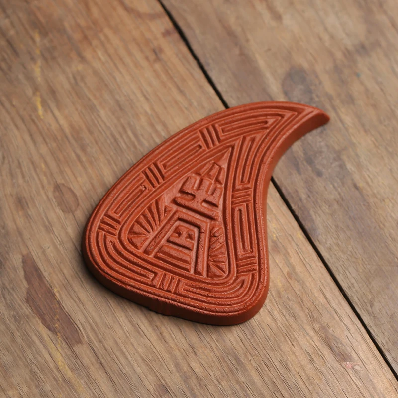 Chaoshan Special Red Peach Cake Shaped Cup Pot Mats, Zhu Mud Coarse Ceramic Crafts, Thermal Insulation Paper Town, Gift