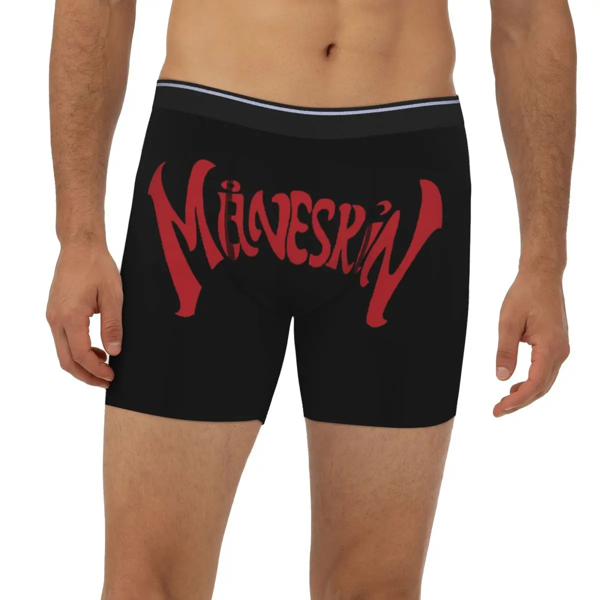

Long Boxer Underpants Shorts Maneskin Red Logo Panties Men Comfortable Underwear for Homme Man Boyfriend Gift