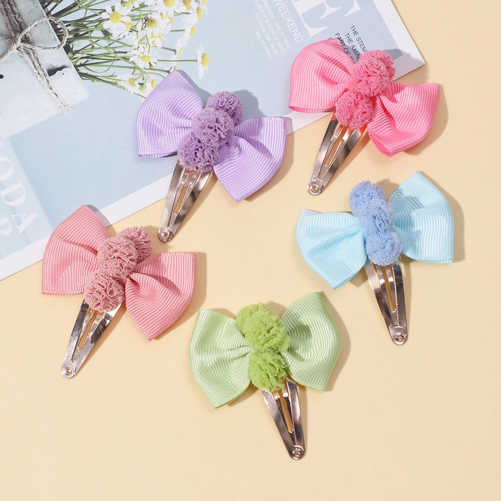 Baby Accessories For Newborn Toddler Kids Baby Girl Boy Hair Clips Ribbed Ribbon Bow Hairpin Cute Solid Color Hair Accessories