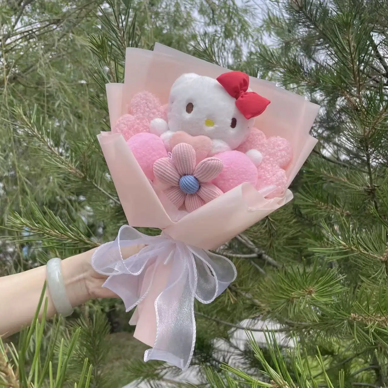 My Melody Kuromi Cinnamoroll Hello Kitty ประดิษฐ์ดอกไม้ Handmade Bouquet คริสต์มาสของขวัญวันเกิดสําเร็จการศึกษาสําหรับเด็ก