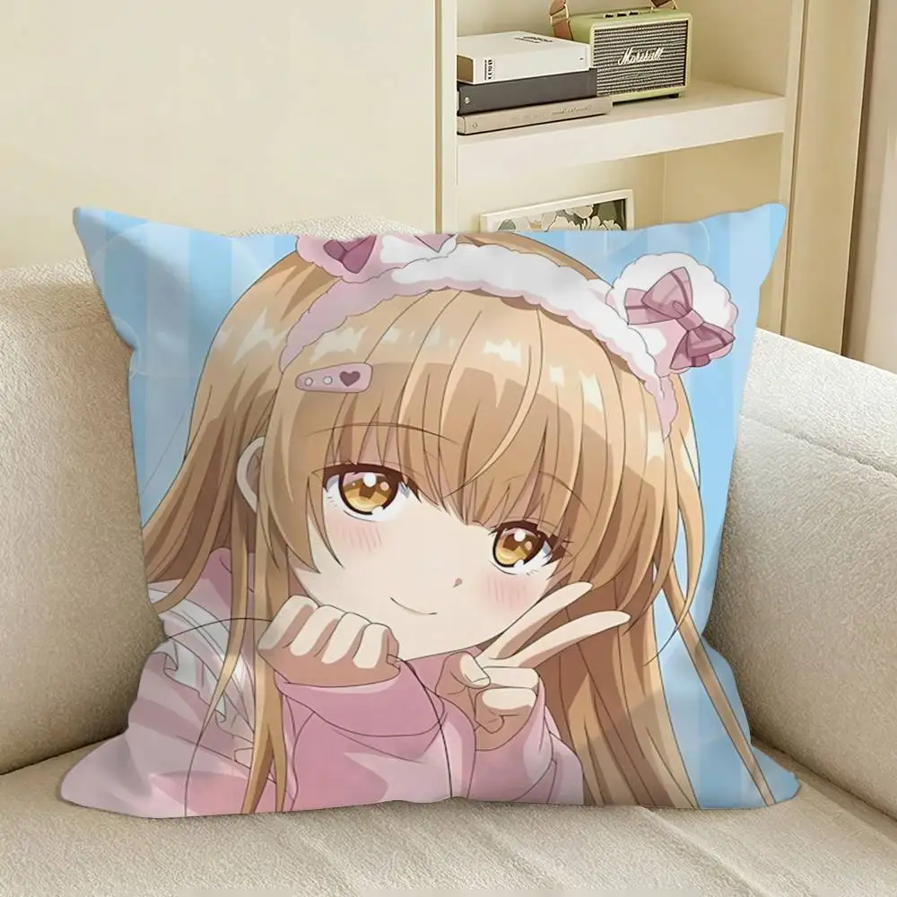 Tenshi-sama Manga Mahiru Shiina Square Sofa Pillow Cover Solid Color Living Room Home Decor Cushion Case