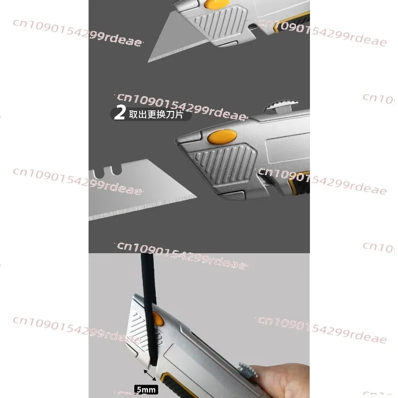 Heavy-Duty Zinc Alloy Utility Knife - Carton/Cardboard/KT Board Cutting Rubber Plate Making Tool