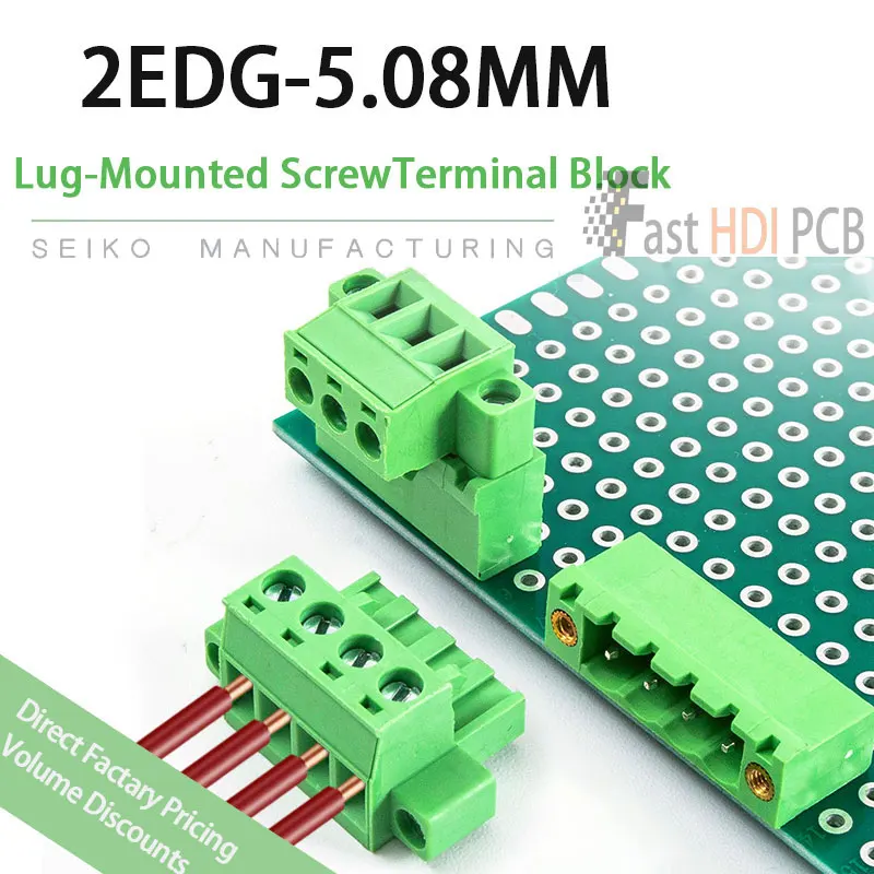 

Plug + Straight Pin Header / High-Temp Resistant KF2EDG 5.08mm Screw Terminal Block / Communication Devices(Multiple P Options)