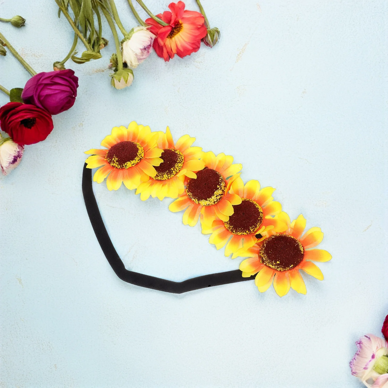 

1Pcs Sunflower Headwear Delicate Floral Hair Band for Wedding Bridal Party Elegant Birthday Cosplay Accessory Stretchy