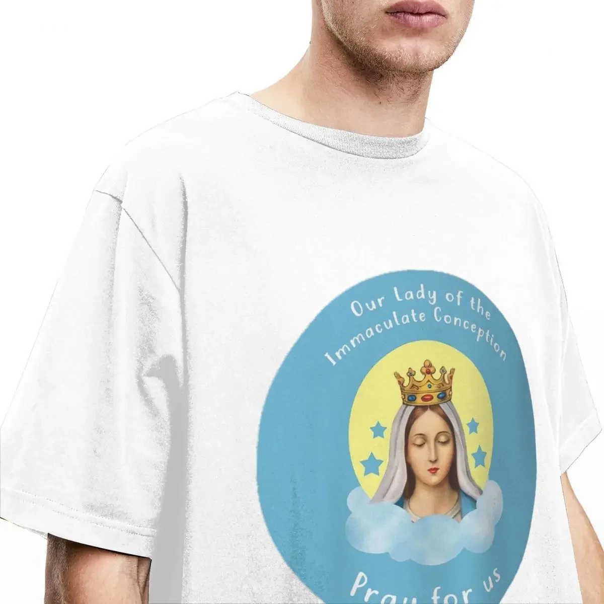 Crazy Our Lady Of The Immaculate Conception T-Shirts Men Women's O Neck Cotton Fatima Short Sleeve Tees New Arrival Tops