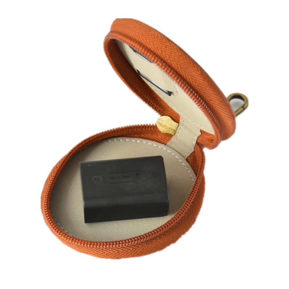 Bolsa de almacenamiento de batería de filtro Vintage, bolsa protectora de cuero PU para batería de cámara DSLR sin espejo