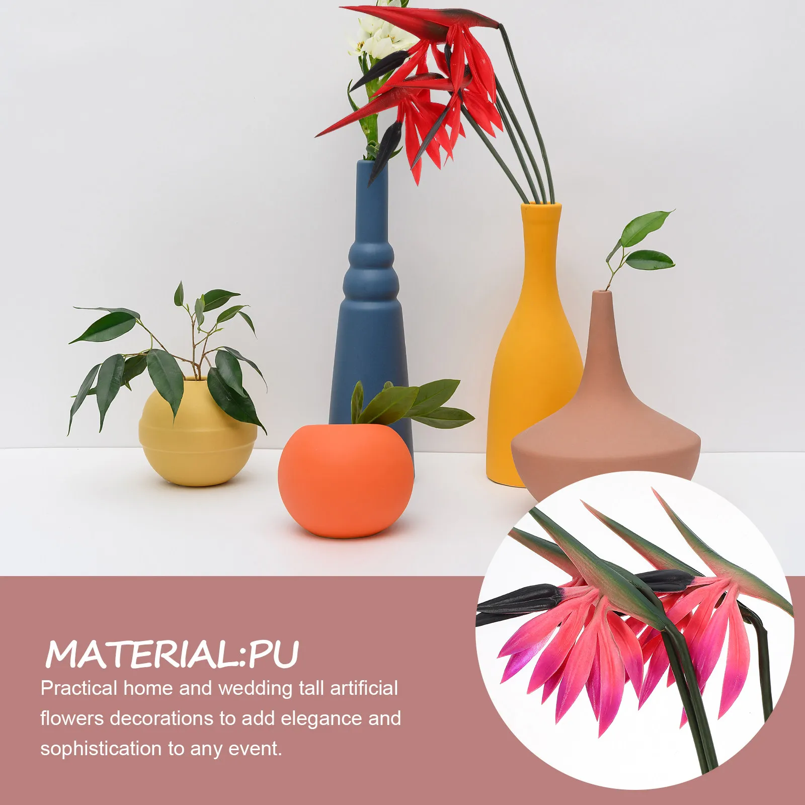 

Набор из 4 искусственных цветов: реалистичные гавайские имитации высоких тропических растений для вечеринок, свадеб и домашнего декора