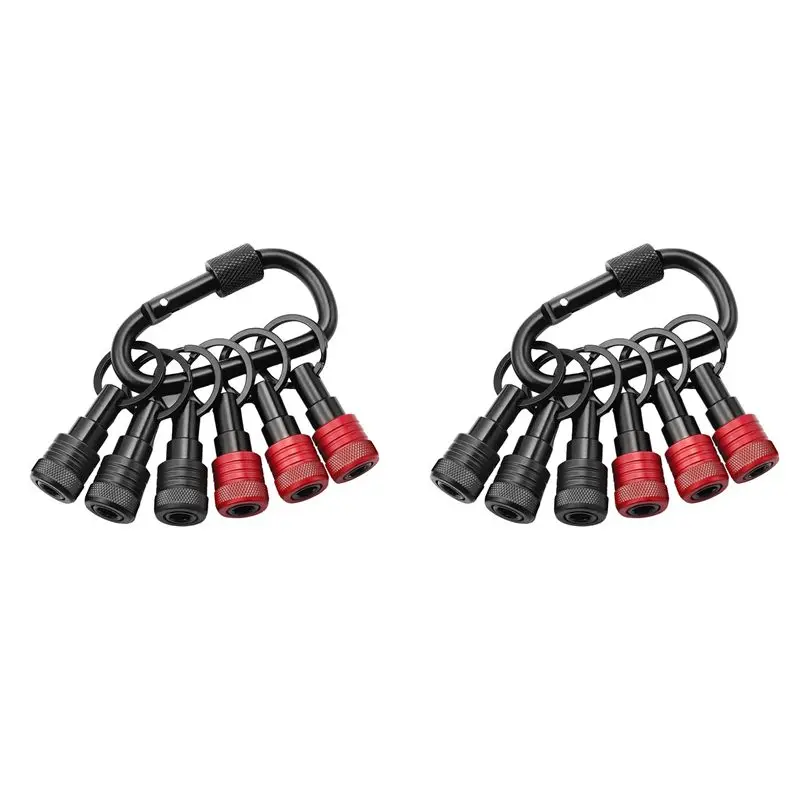 ABMI-Upgrade Drill Bit Holder Key Chain 12Pc, 1/4 Bit Holder For Impact Driver, For Screwdriver & Drill Bits,