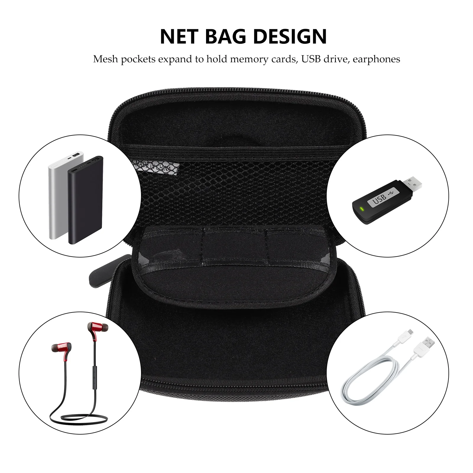

1 pc Wear-Resistant Hard Protective Shell Storage Bag For Earphones U Disk Travel Business Durable Organizer Pouch