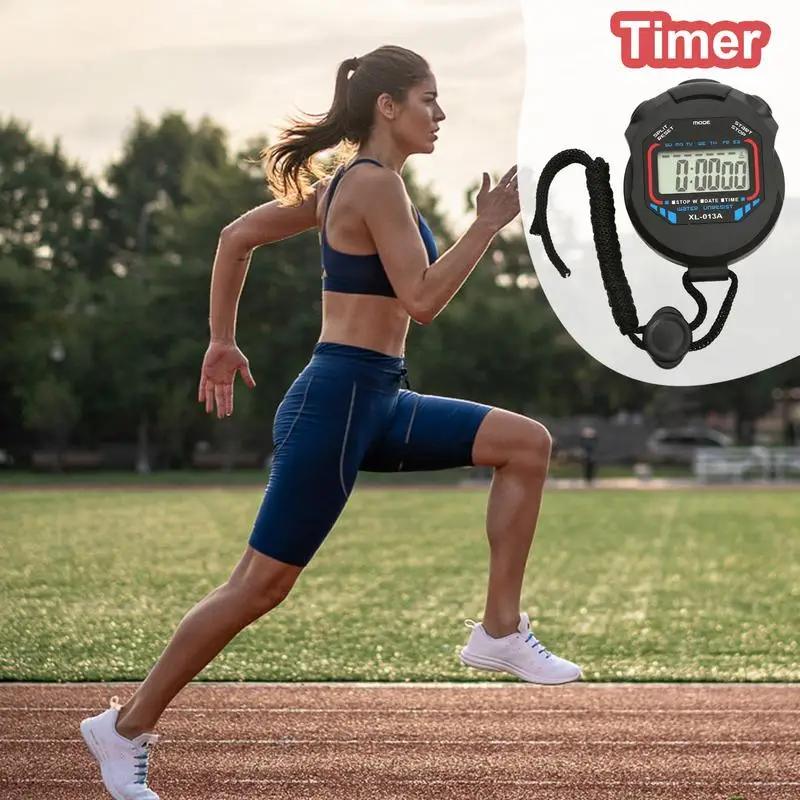1 قطعة ساعة توقيت عداد يده الرياضة ساعة توقيت العد التنازلي وقف ساعة شاشة ديجيتال LCD الكرونومتر العد الموقت اللياقة البدنية الموقت