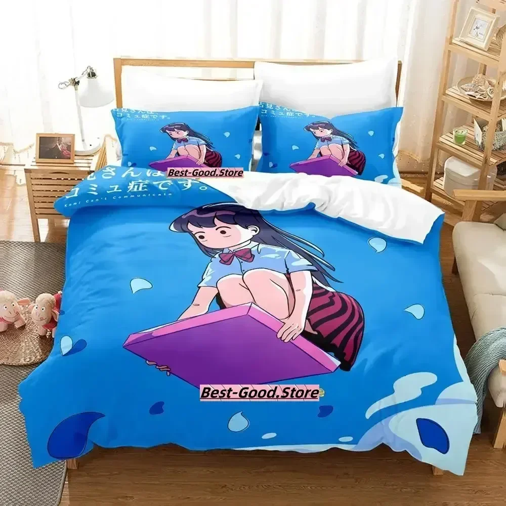 Komi Can't Communicate Bedding Set Duvet Cover Sheet Printed Bed Set Pillowcase Bed Full Queen King Size Comforter Bedroom
